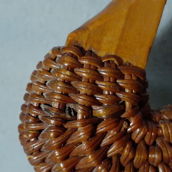 Vintage Wicker Turkey Thanksgiving Basket Wood Beak - Picture 8 of 8